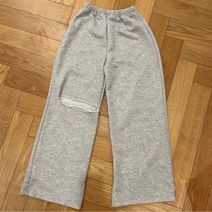Pretty Little Thing grey ripped sweatpants